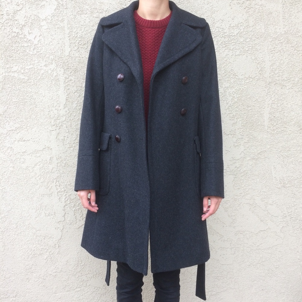 J.Crew Charcoal Double Breasted Pea Coat - Picture 1 of 6